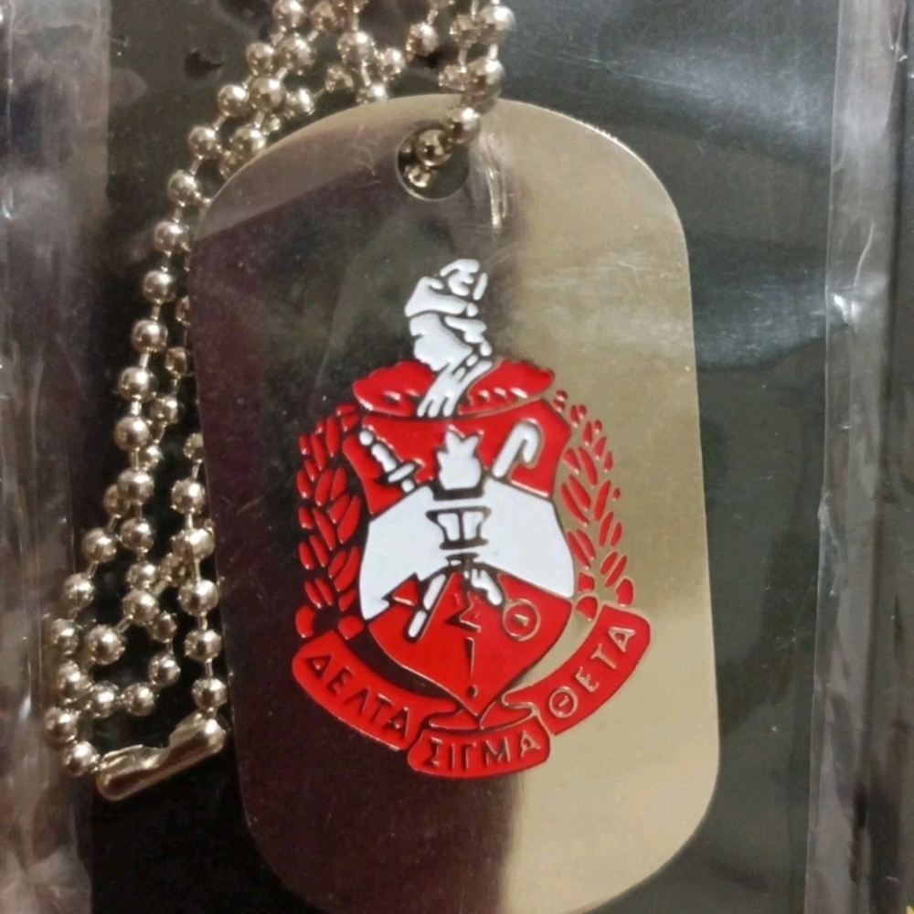 Delta Sigma Theta Double Sided Dog Tag Sided (Silver) - Picture 2 of 3